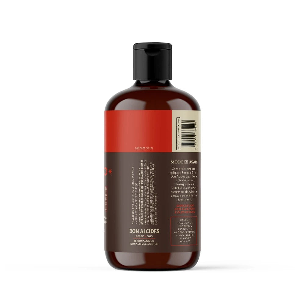 shampoo para cabelo 2 em 1 don alcides barba negra 230ml