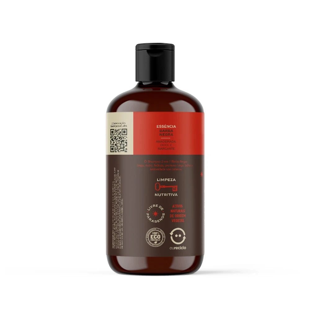 shampoo para cabelo 2 em 1 don alcides barba negra 230ml
